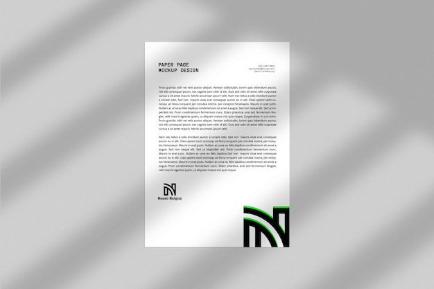 Współczesny efekt cienia makiety papieru pocztowego