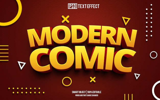 Współczesny Komiks Tekst Efekt Czcionka Edytowalna Typografia Tekst 3d