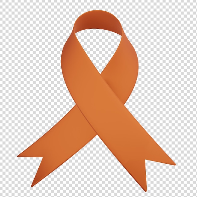 PSD wstążka 3d w kolorze pomarańczowym dla świadomości zdrowotnej i przyczyn