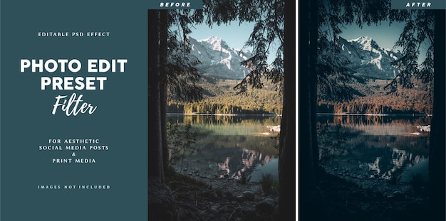 Wstępny filtr edycji zdjęć dla szablonu projektu banera przygód i podróży