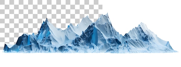 PSD wycinanka lodowego krajobrazu górskiego