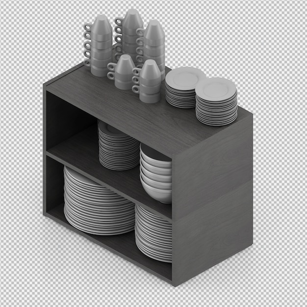 Wyizolowane naczynia 3D wyizolowane renderowanie