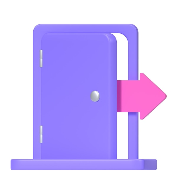wyjdź z elementu pakietu ikon ilustracji 3D