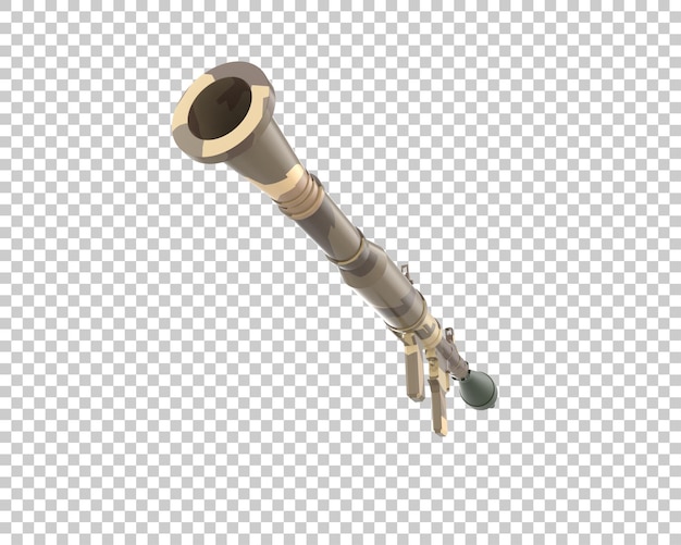 Wykorzystanie wyrzutni rakiet izolowanej na tle ilustracja renderingu 3D