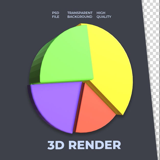 PSD wykres kołowy ilustracja renderowania 3d