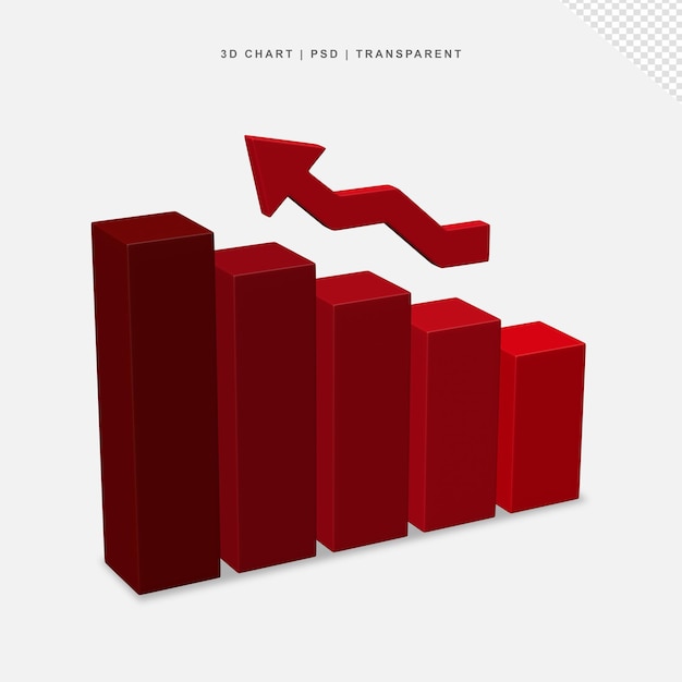 PSD wykres słupkowy 3d przezroczysty