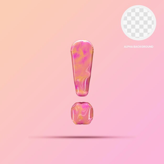 Wykrzyknik Lollipop 3D Render