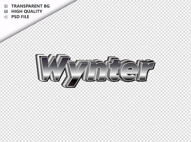 Wynter Typografia Tekst Srebrny Czarny Psd Przezroczysty