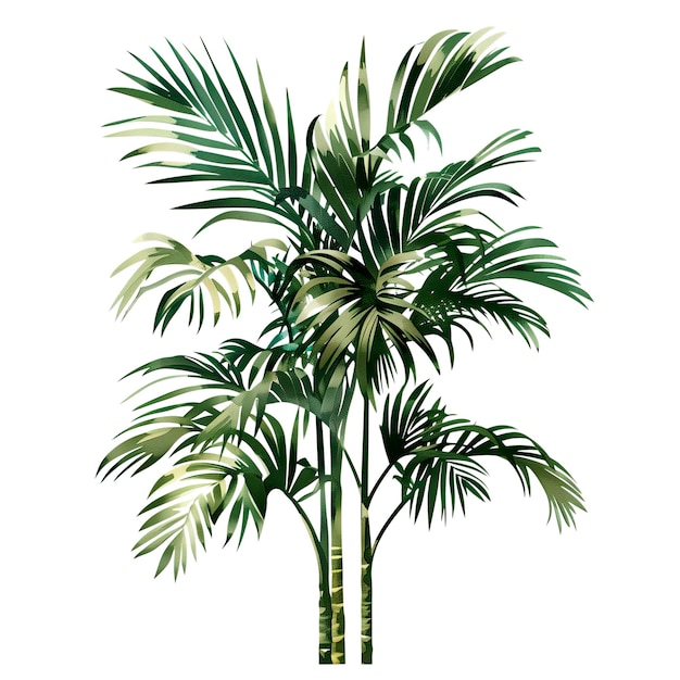 PSD wyodrębniona ilustracja palmy areca