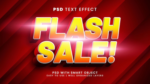 Wyprzedaż Flash 3d edytowalny efekt tekstowy ze zniżką i stylem tekstu oferty