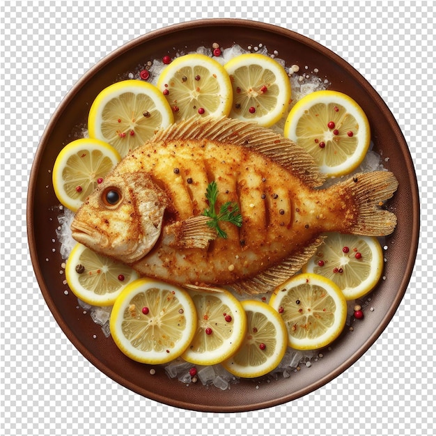 PSD wyśmienite izolowane talerze z rybami doskonałe
