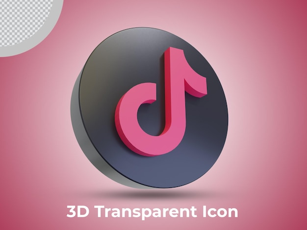 wysoka jakość TikTok 3d renderowane ikony widok z boku