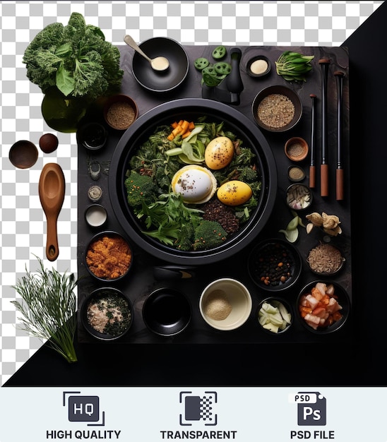 PSD wysokiej jakości przezroczysty psd gourmet koreański zestaw kuchenny