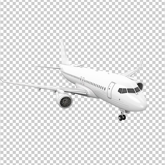 Wysoko szczegółowy biały samolot pasażerski 3d render na białym tle samolot startowy izolowana ilustracja 3d