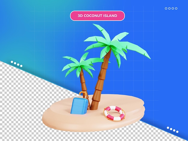 Wyspa Kokosowa 3D ikona