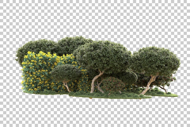Wyspa liści odizolowana na przezroczystym tle ilustracja renderowania 3D