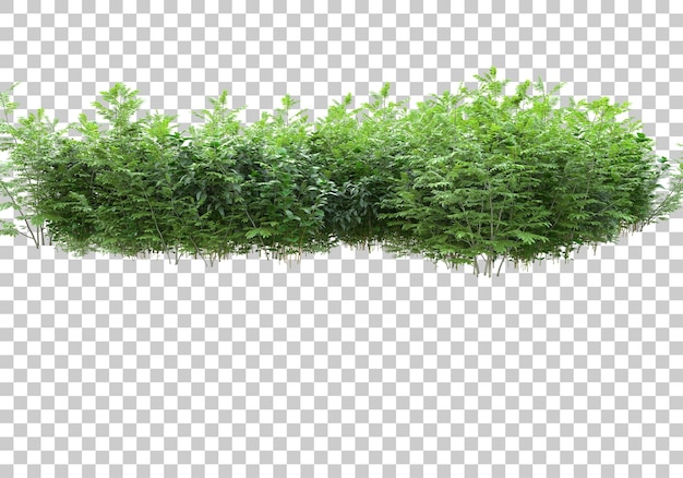 PSD wyspa trawy z kwiatami na przezroczystym tle ilustracja renderowania 3d