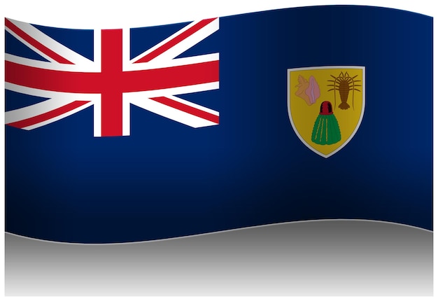 Wyspy Turks I Caicos Machają Flagą 3d