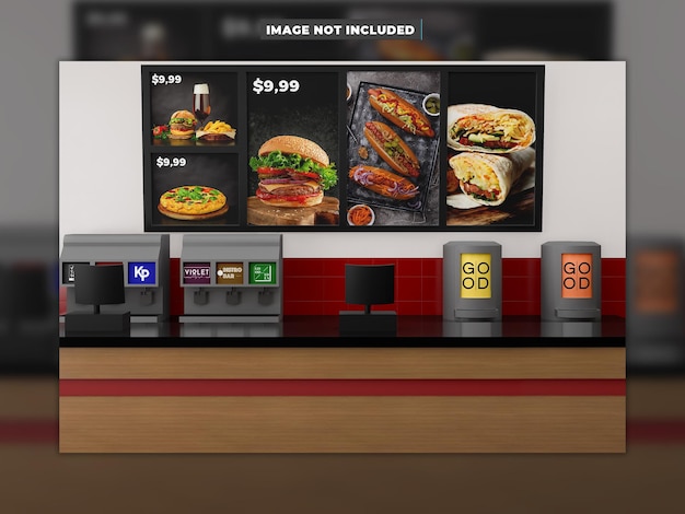 PSD wyświetl makietę fast food