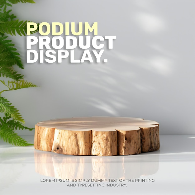 Wyświetlacz kosmetyczny produkt naturalny stand podium scena podium do prezentacji produktu rendering 3D