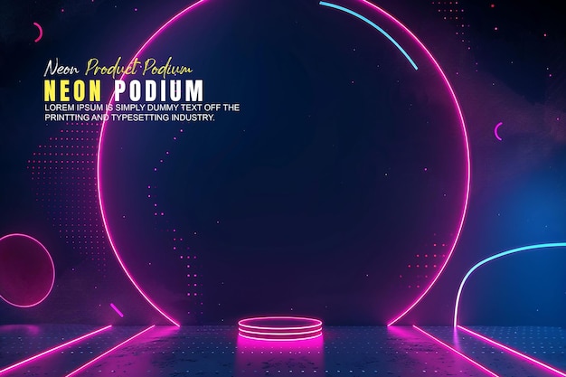 Wyświetlacz na podium sceny neonowej model prezentacji produktu z światłem neonowym sceny produktu dispaly