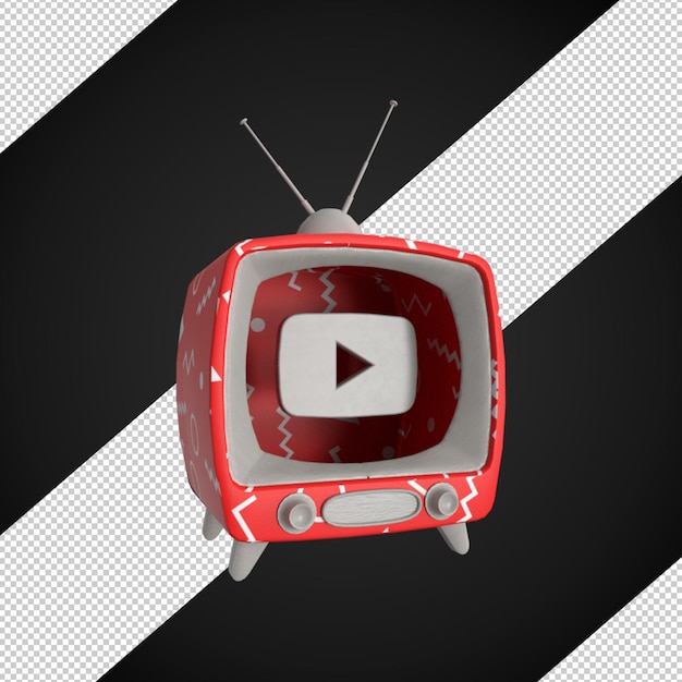 Wzór Renderowania 3d Tv Youtube Logo