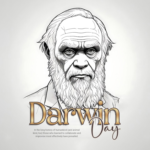 PSD wzorzec banera postów mediów społecznościowych darwin day