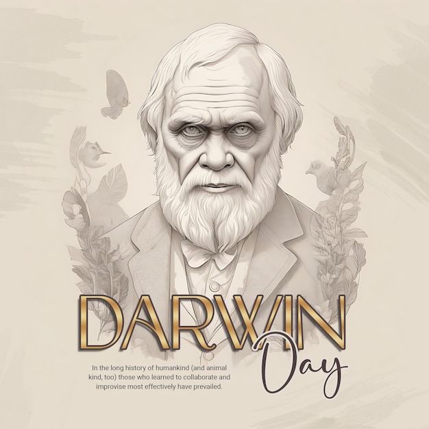 PSD wzorzec banera postów mediów społecznościowych darwin day