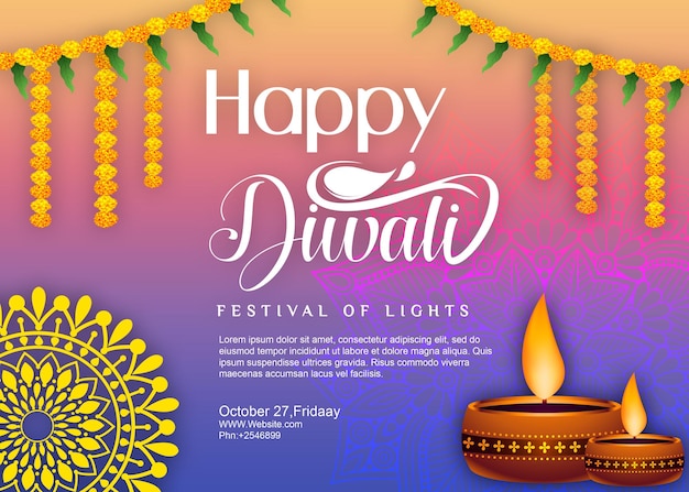 Wzorzec wzoru ulotki z okazji święta Diwali