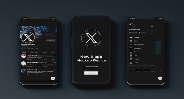 PSD x app su mockup di smartphone