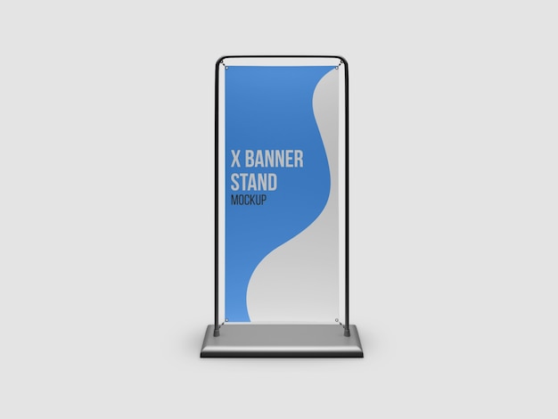 X-banner stand mockup isolated