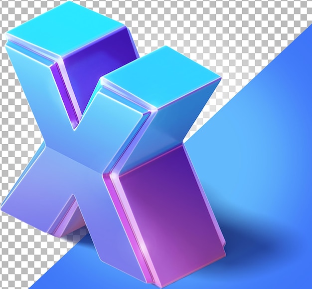 X letter 3d isometrisch