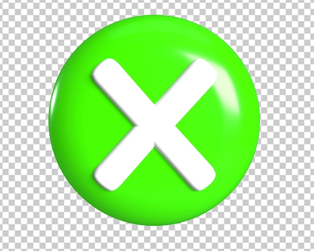 X letter logo green icon 3d render