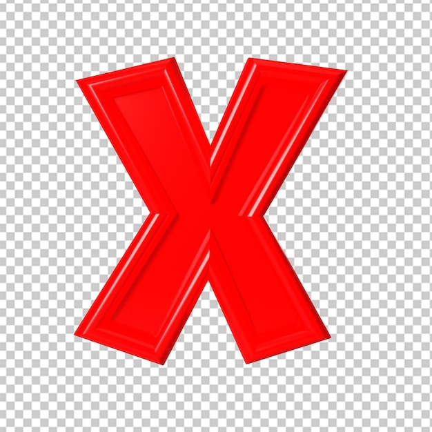 X mark false red error icon Isolated background 3d no sign