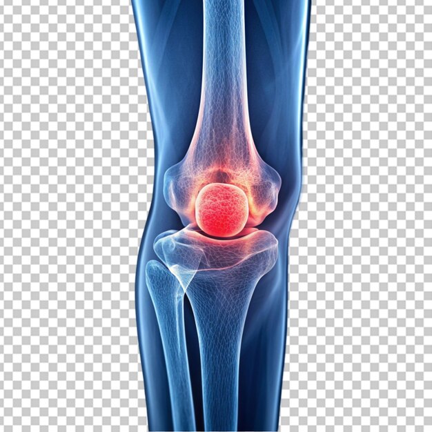 PSD x ray of human knee transparent background