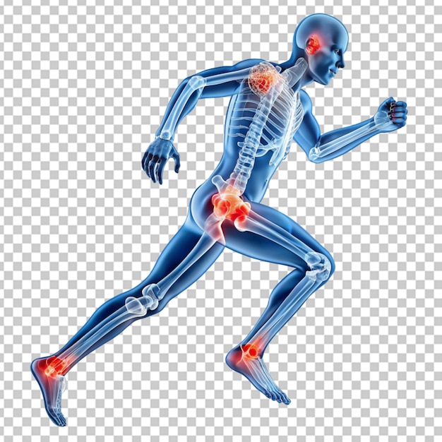 PSD x ray of a joggers painful joints transparent background