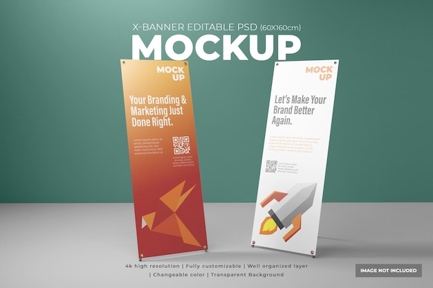 PSD mockup di banner stand x