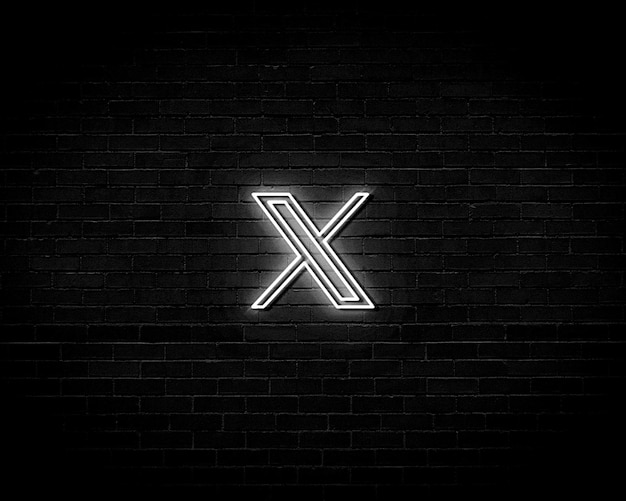 PSD x twitter neon logo