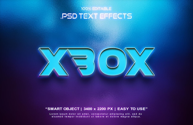 Редактируемый текстовый эффект xbox 3d