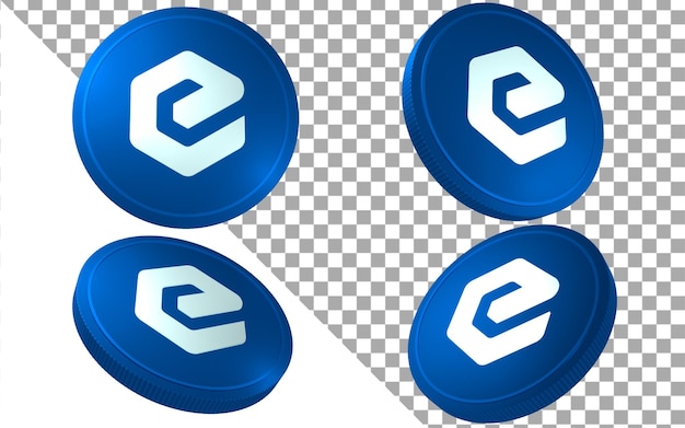 PSD xec ecash 3d render illustratie munt token cryptocurrency logo icoon