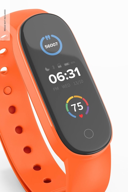 PSD xiaomi mi band 5モックアップ、クローズアップ