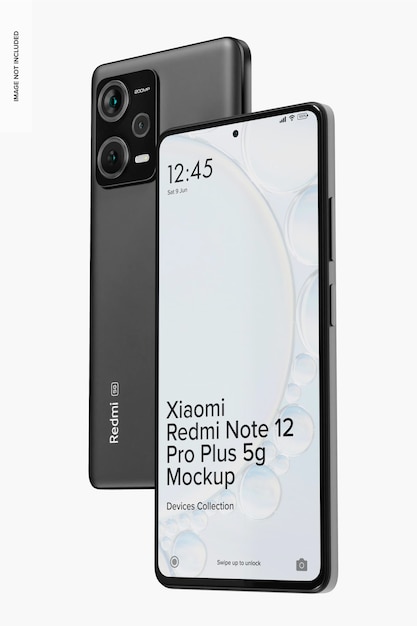 PSD xiaomi redmi note 12 pro plus 5g mockup, perspectief