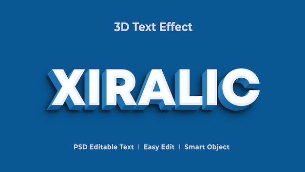 Xiralic3dテキストスタイル効果モックアップテンプレートプレミアム