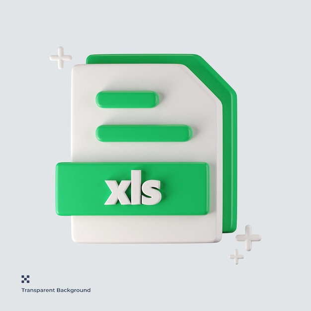 Xls-bestandsformaat 3d-pictogram