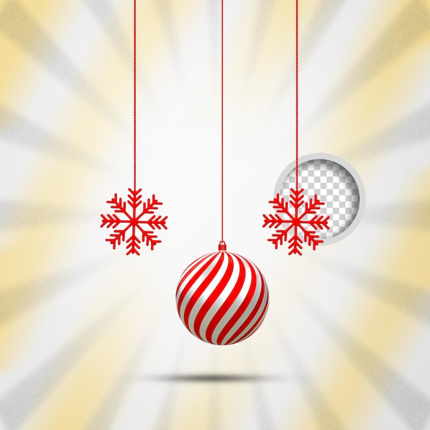 PSD xmas 3d realistic balls merry christmas and happy new year festive 3d balls