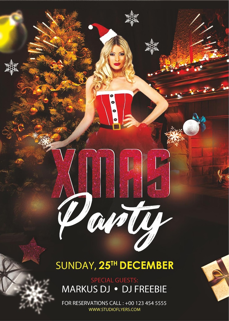 PSD xmas 파티 무료 psd 플라이어 템플릿