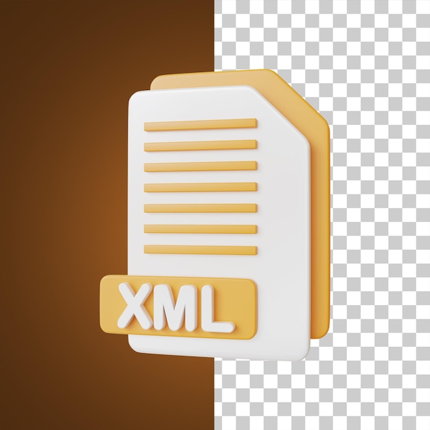 PSD xml document file format 3d illustration