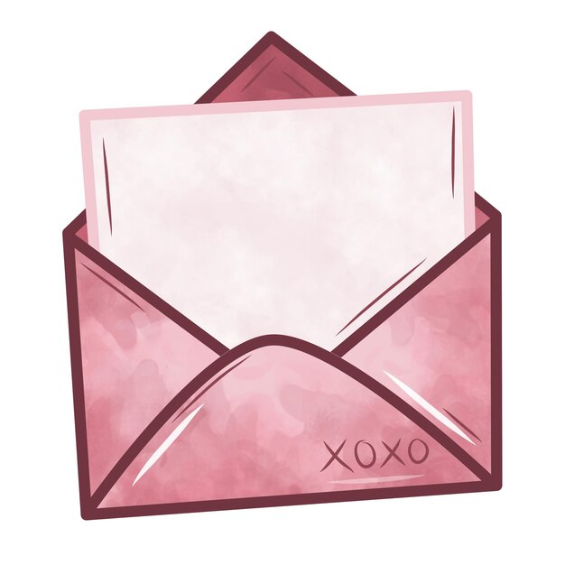 PSD xoxo pink card illustration