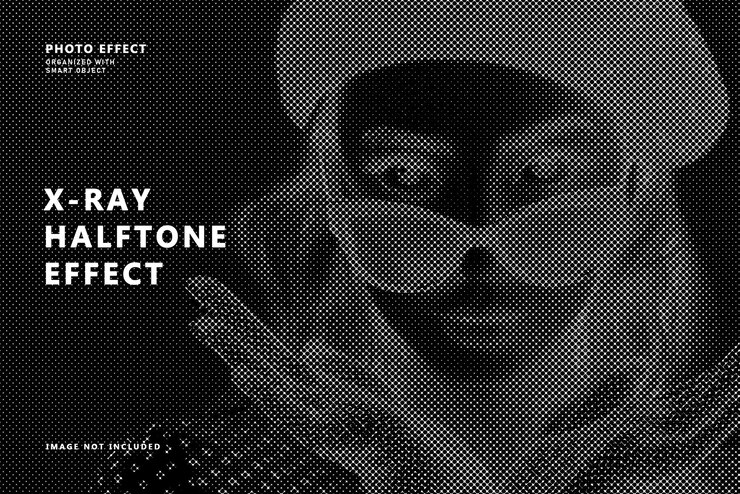 PSD xray halftone photo effect