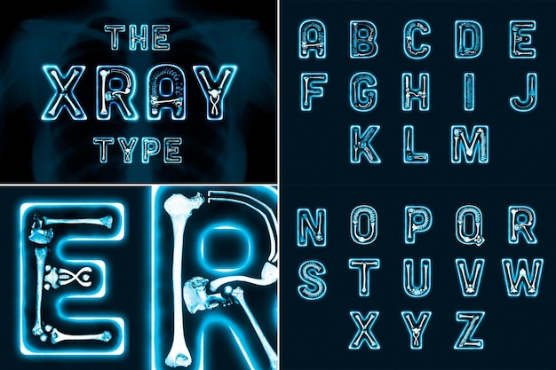 X-ray PSD アルファベット タイポグラフィー